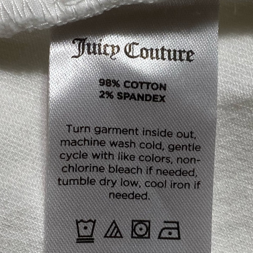 Juicy Couture White Denim Shorts 12 NWT Stretch Jean Shorts Y2K Preppy - Picture 8 of 8